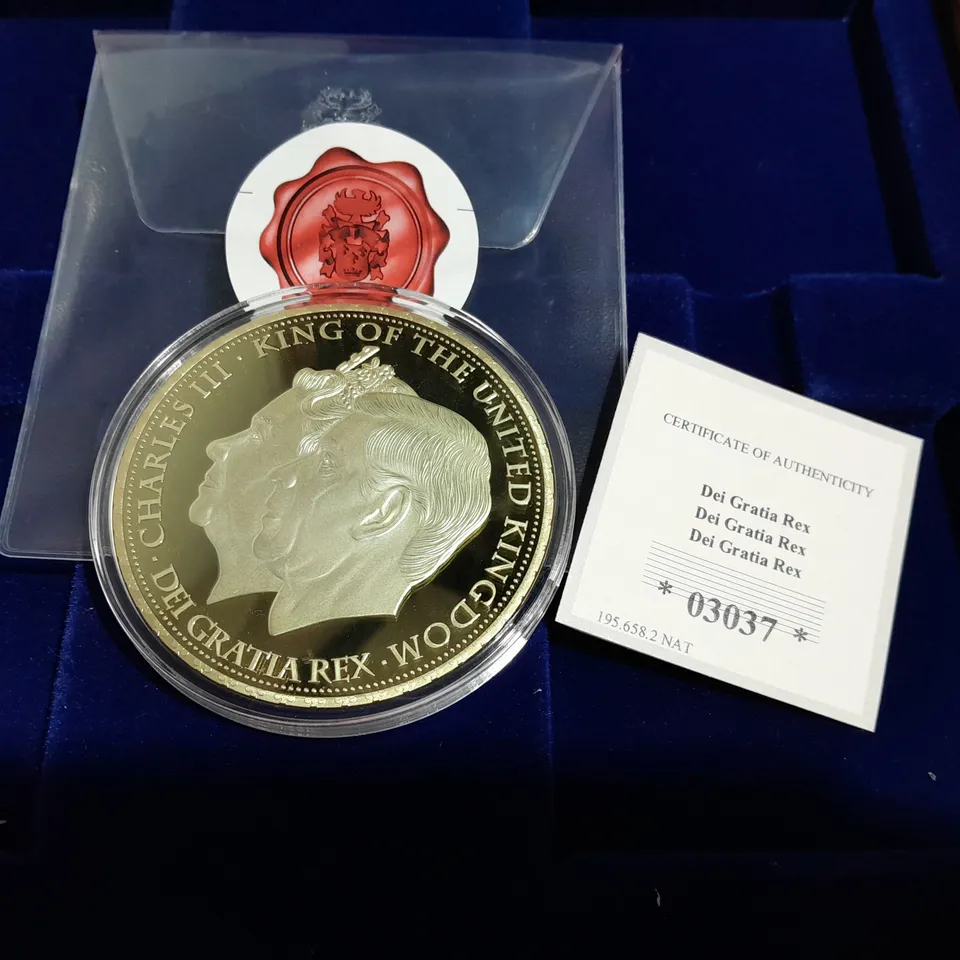 DEI GRATIA REX KING CHARLES THIRD 70MM COIN