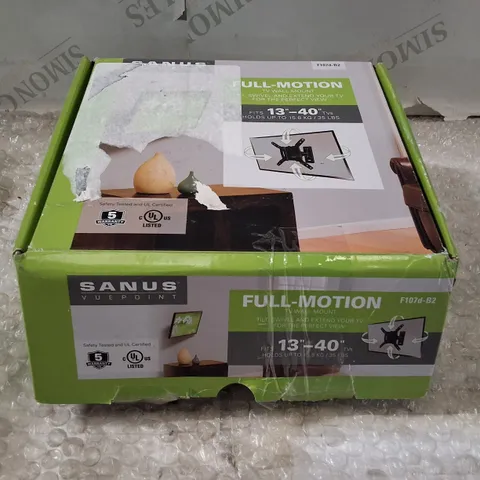 BOXED SANUS FULL-MOTION TV WALL MOUNT F107D-B2 (13"–40")