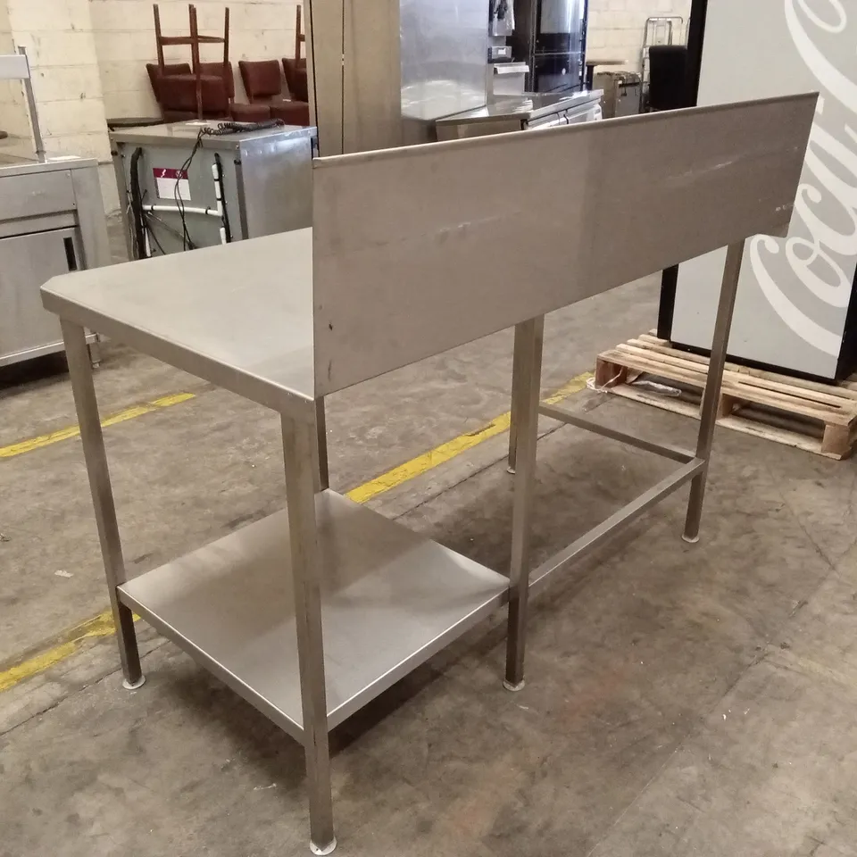 STAINLESS STEEL WALL BENCH WITH TWO SCRAP HOLES, 1500 X 800mm