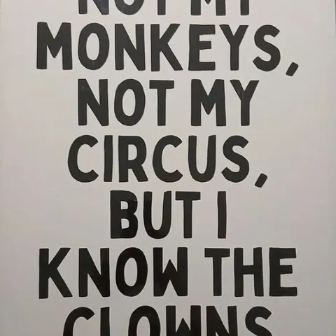 NOT MY MONKEYS, NOT MY CIRCUS, BUT I KNOW THE CLOWNS – FRAMED POSTER