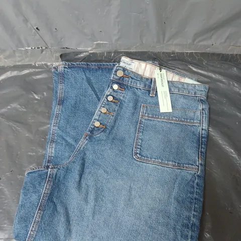 RIVER ISLAND DENIM SPECIALIST RADICAL ROMANCE CROPPED JEANS - BLUE - SIZE 18
