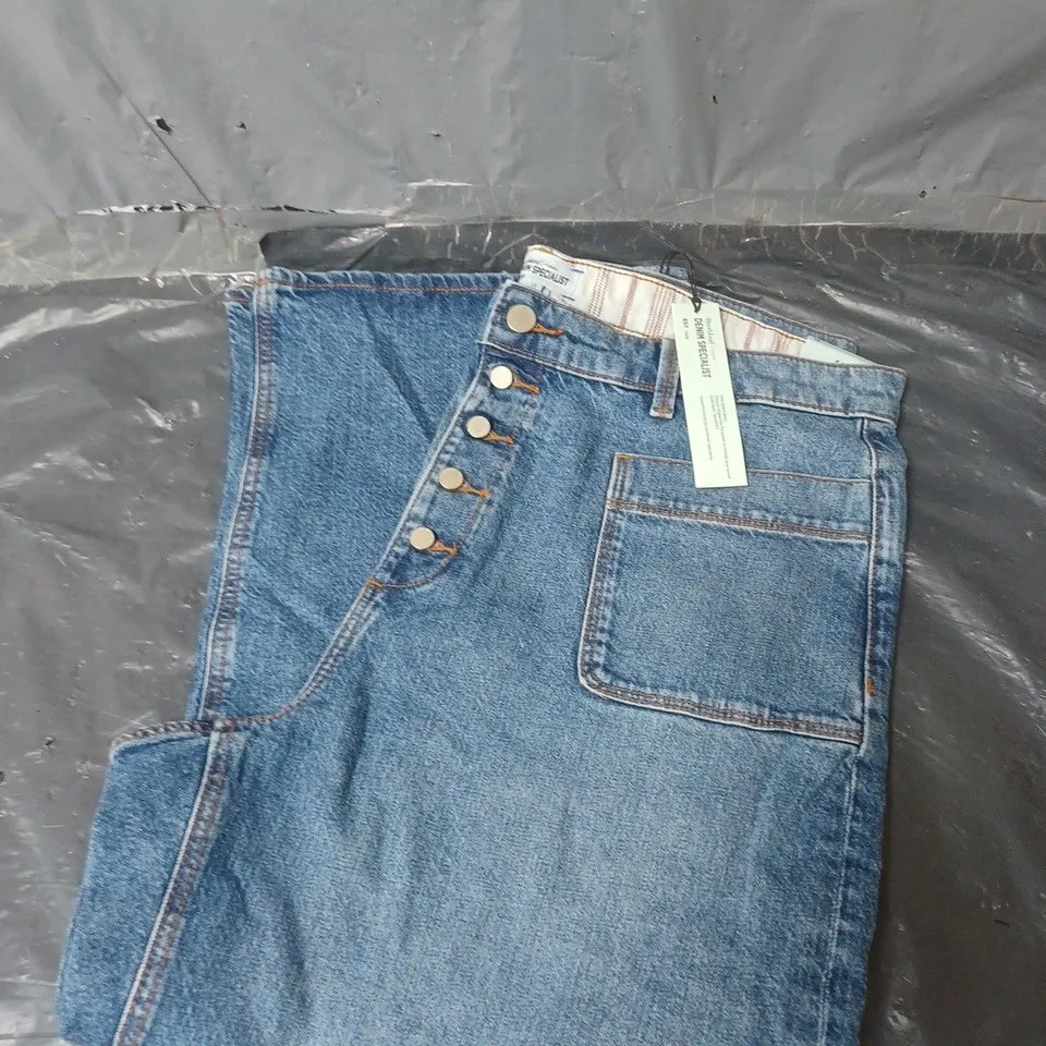 RIVER ISLAND DENIM SPECIALIST RADICAL ROMANCE CROPPED JEANS - BLUE - SIZE 18
