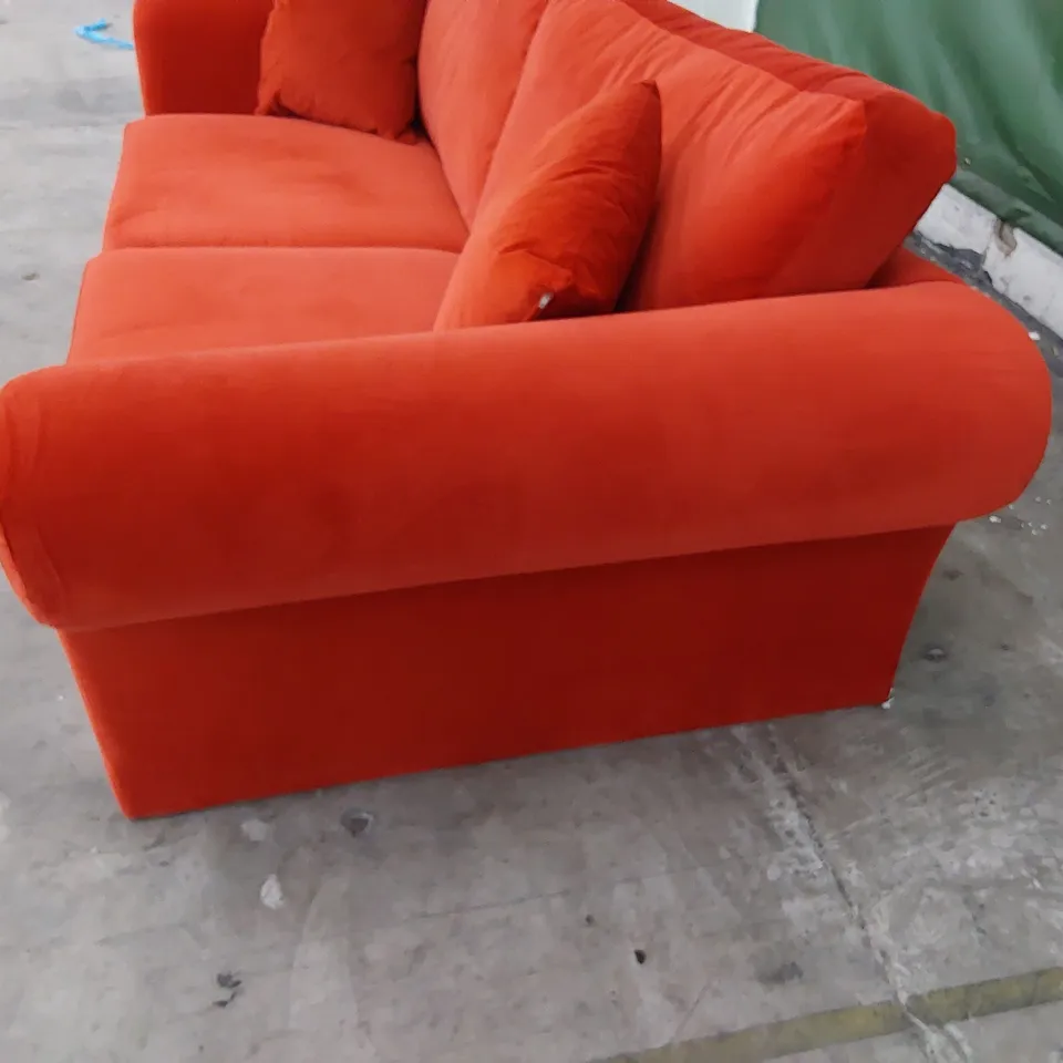 DESIGNER EMMA THREE SEATER SOFA EMMA PLAIN FIRE PLUSH FABRIC 