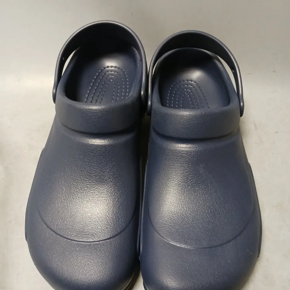 PAIR OF CROCS SHOES, NAVY - UK SIZE 12