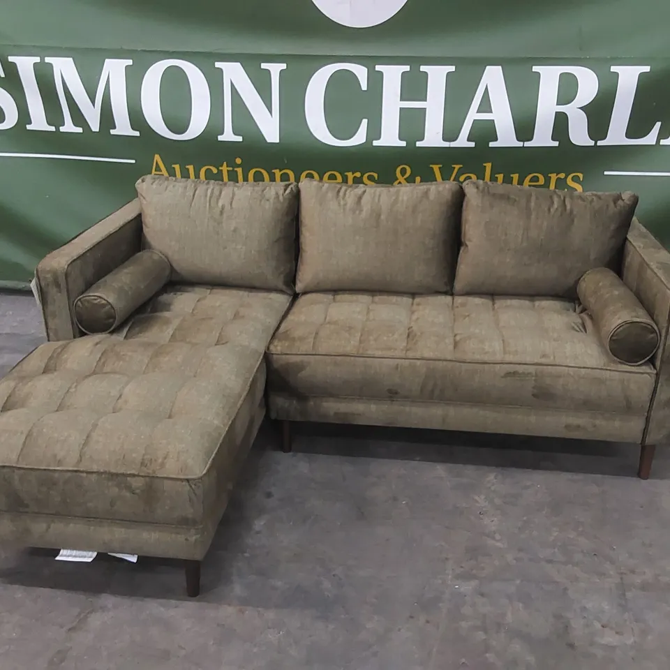 NEW ORLEANS CORNER CHAISE SOFA - OLIVE GREEN