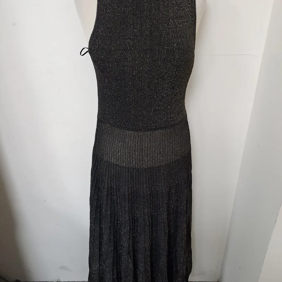 LK BENNET DR SCOTT BLACK/GOLD DRESS - SMALL