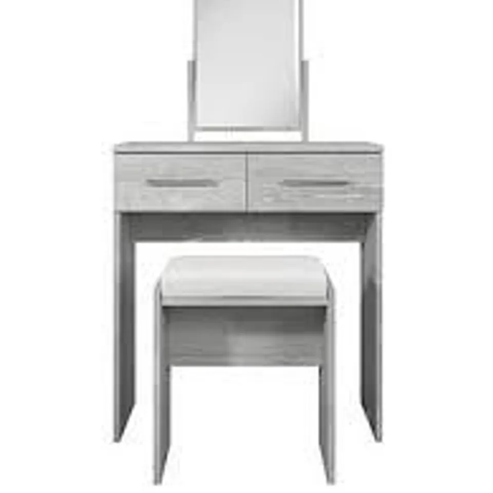 BRAND NEW BOXED GRADE 1 PRAGUE WHITE DRESSING TABLE, STOOL AND MIRROR SET (1 BOX) RRP £169