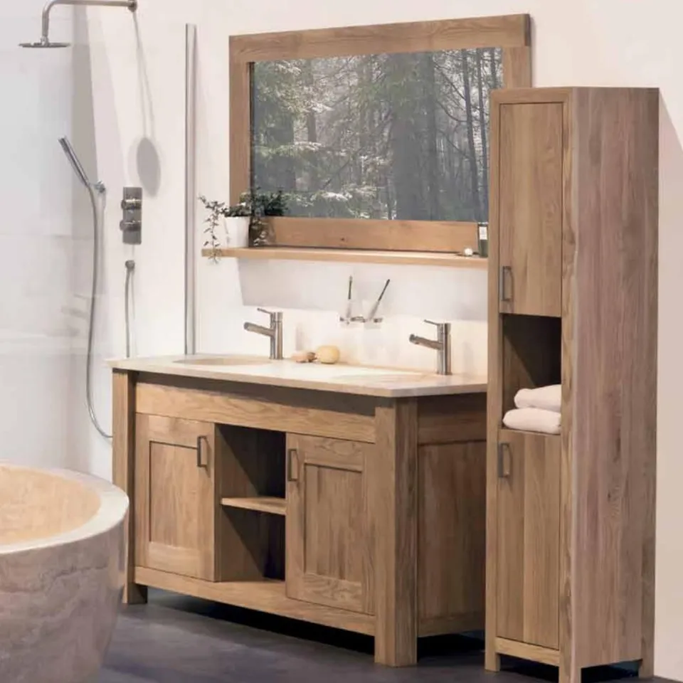 BOXED DESIGNER STONE EARTH REAL AMERICAN WALNUT FRAMED MIRROR Model FM902 RRP £500