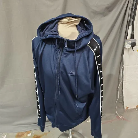 NIKE NAVY ZIP HOODIE, MENS M
