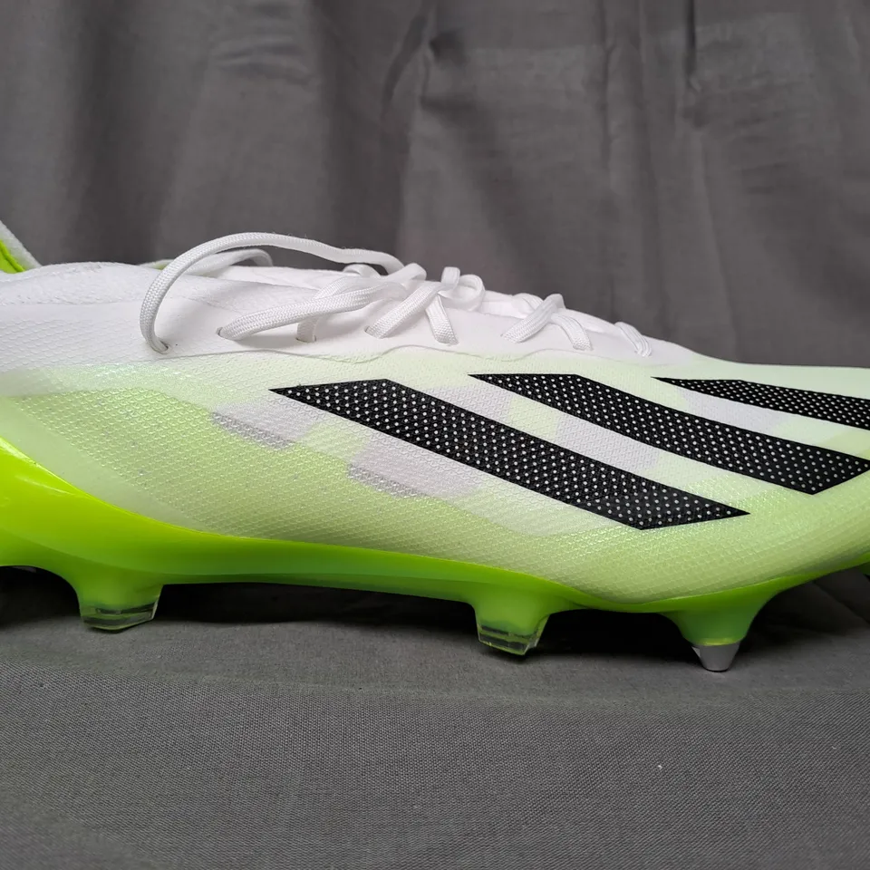PAIR OF ADIDAS X CRAZYFAST.1 SG FOOTBALL BOOTS IN WHITE/GREEN/BLACK UK SIZE 11.5