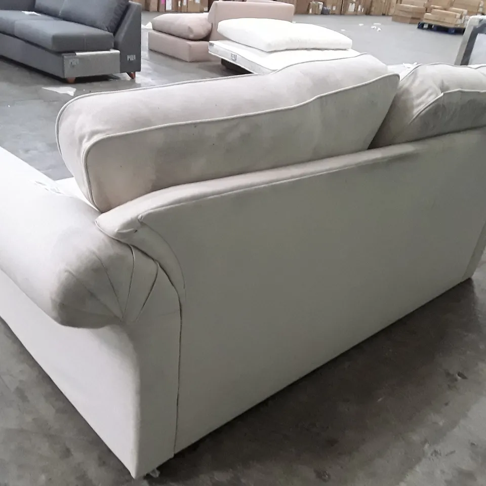 QUALITY DESIGNER 3 SEATER SOFA - WHITE FABRIC
