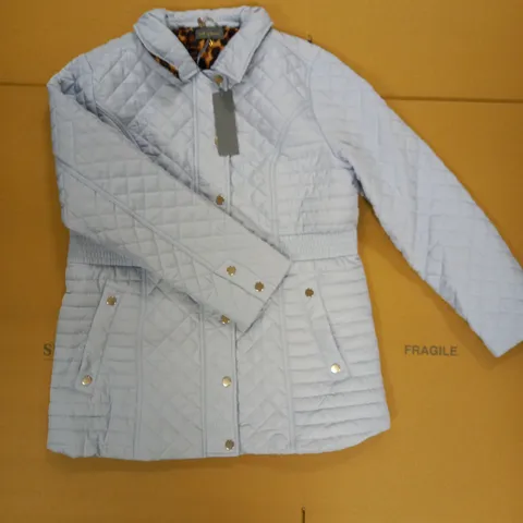 BRAND NEW RUTH LANGSFORD QUILTED COAT SOFT BLUE UK SIZE 16