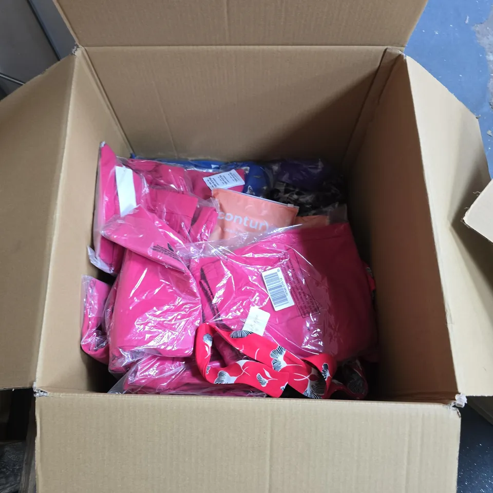 BOX OF APPROXIMATELY 20 ASSORTED CLOTHING ITEMS TO INCLUDE: CONTURVE HIGH WAISTED SHAPER BODYSHORTS