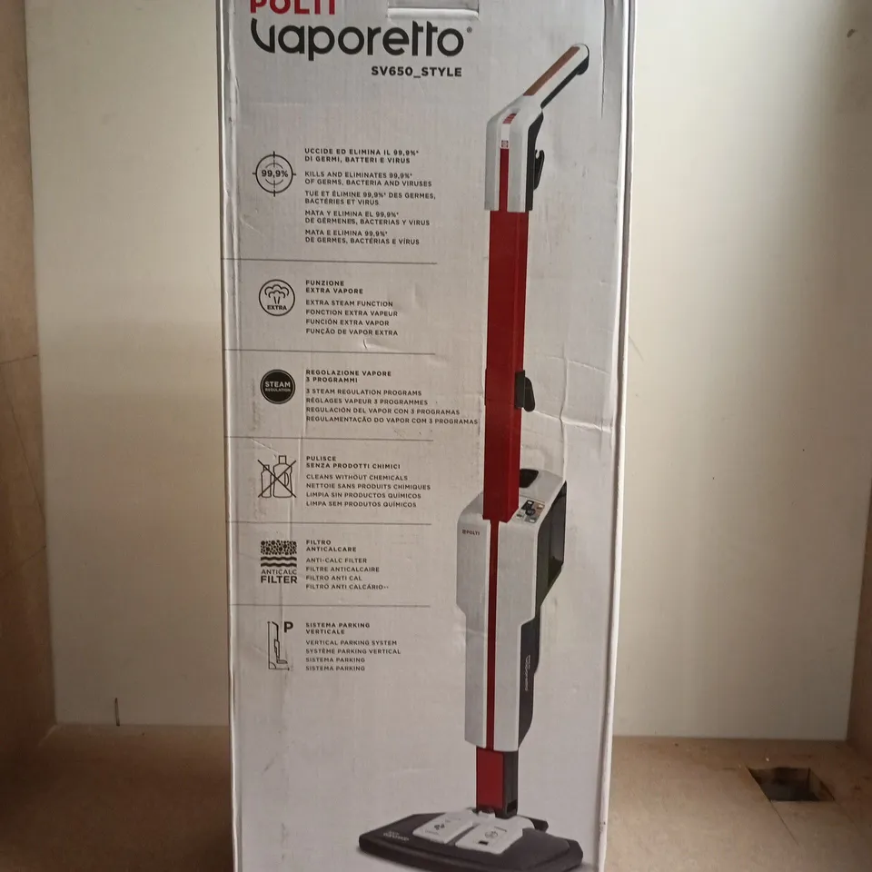 POLTI VAPORETTO SV650 STYLE STEAM CLEANER – BOXED WITH ACCESSORIES