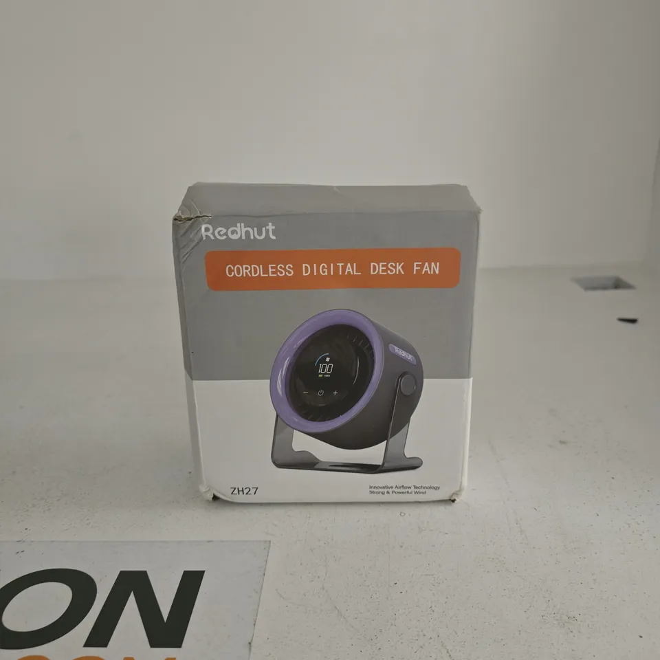 REDHUT CORDLESS DIGITAL DESK FAN BOXED