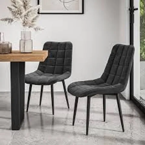 BOXED SET OF 4 NOVA VELVET DINING CHAIRS IN BLACK (1 BOX)