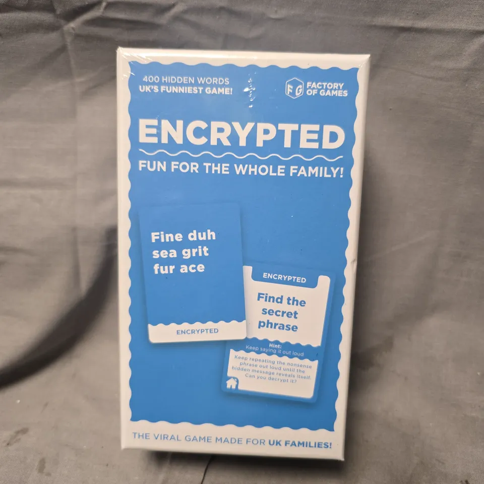 SEALED ENCRYPTED FAMILY WORD-GUESSING CARD GAME BY FACTORY OF GAMES (UK)