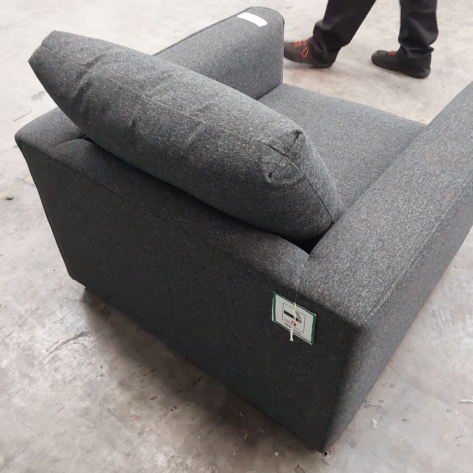 QUALITY DESIGNER EASY CHAIR CHARCOAL FABRIC