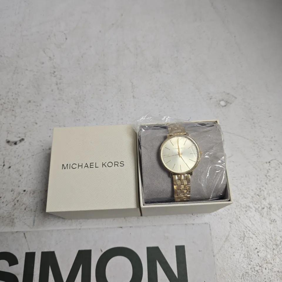 MICHAEL KORS GOLD-TONE BRACELET WATCH – BOXED 