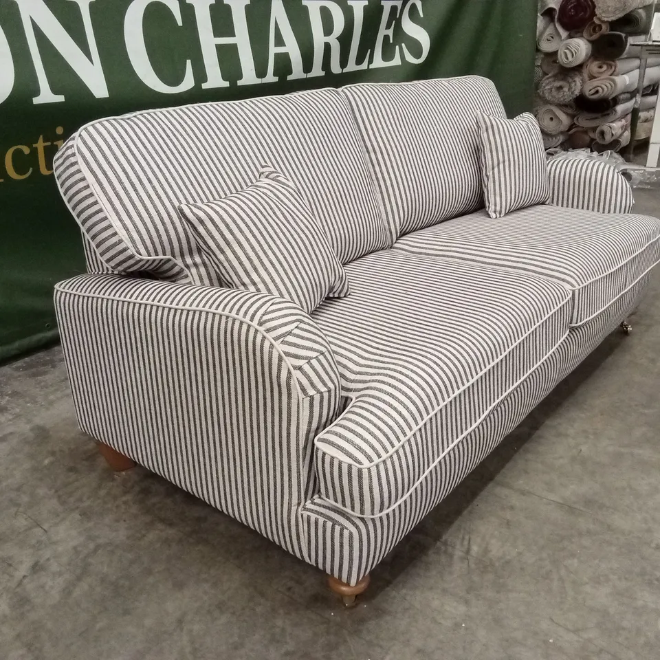 BAY STRIPE 3 SEATER FABRIC SOFA RRP £1199