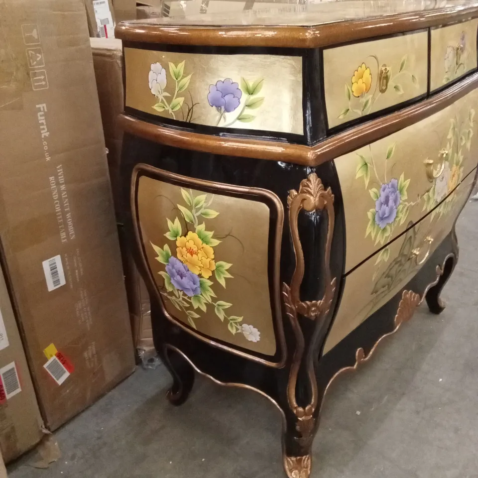 ETTA AVENUE APOLLONIA GOLD LEAF HAND PAINTED CHEST OF DRAWERS RRP £619.99