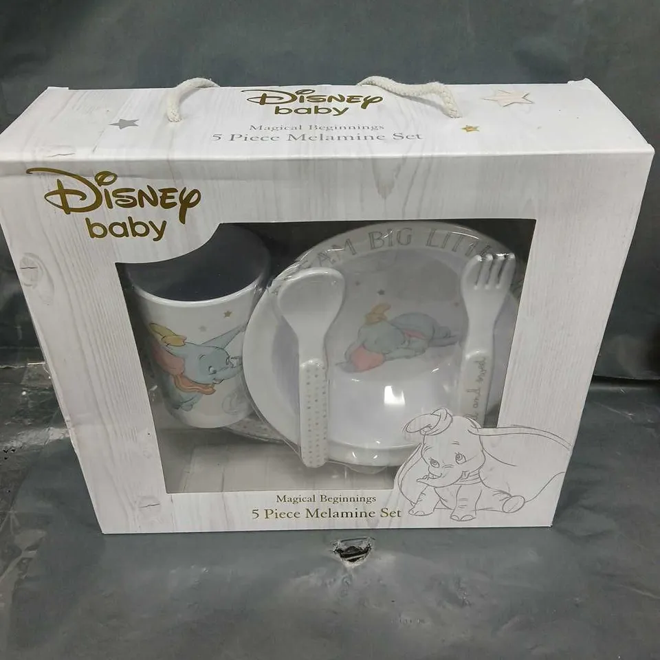 BOXED DISNEY BABY 5 PIECE MELAMINE SET 