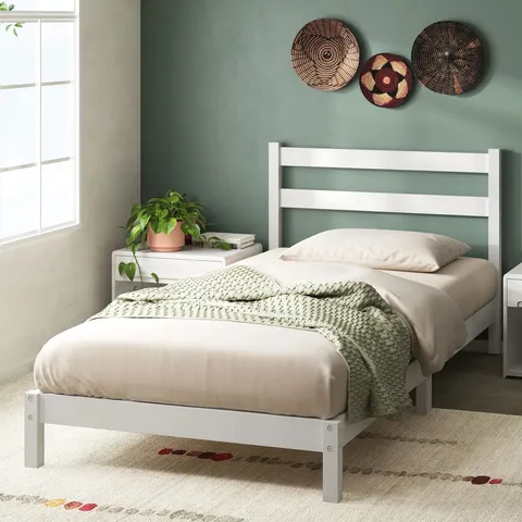 BOXED JAVERY BAMBOO PLATFORM BED FRAME WITH HEADBOARD // SIZE: 5FT KING (1 BOX)