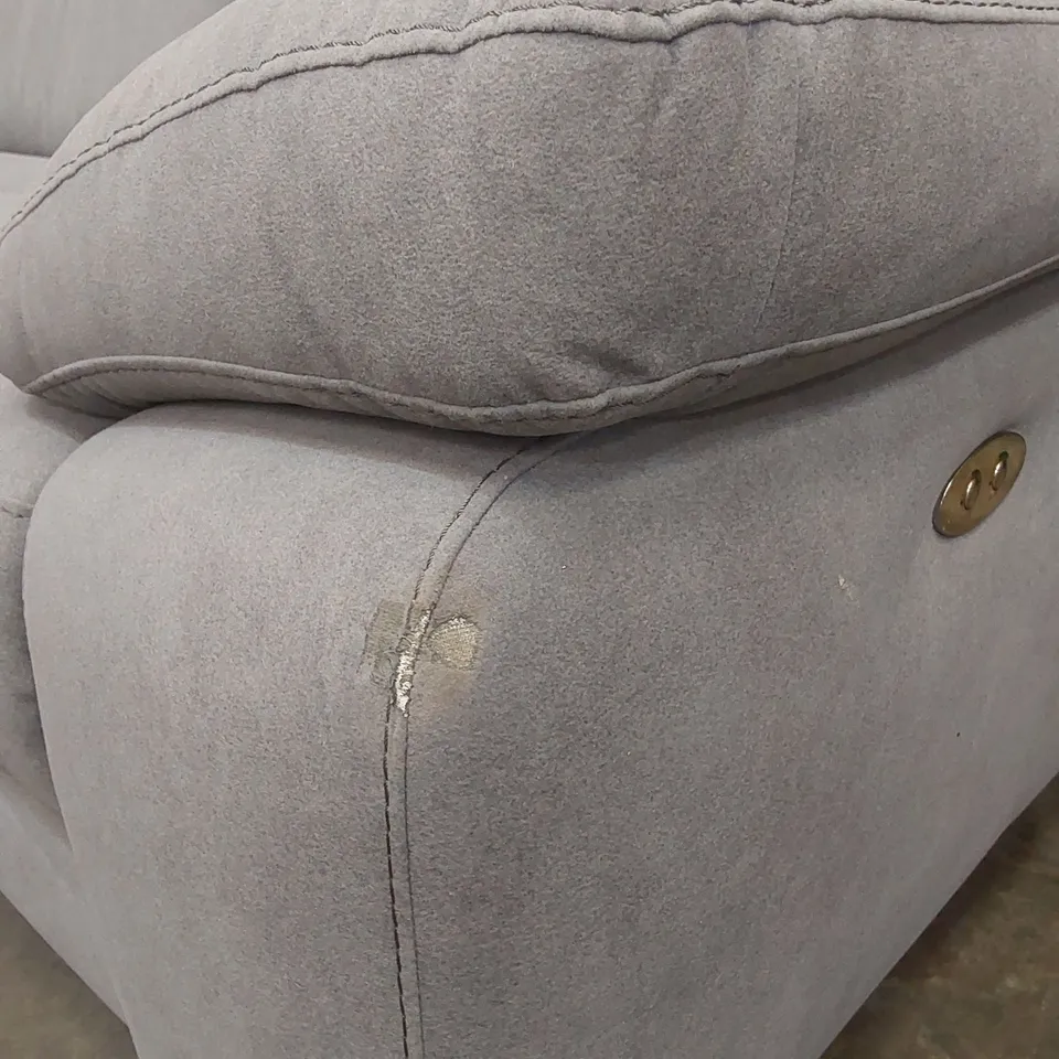 QUALITY DESIGNER ITALIAN MADE MARCELLO GREY FABRIC UPHOLSTERED 1-SEAT RECLINING CORNER SOFA