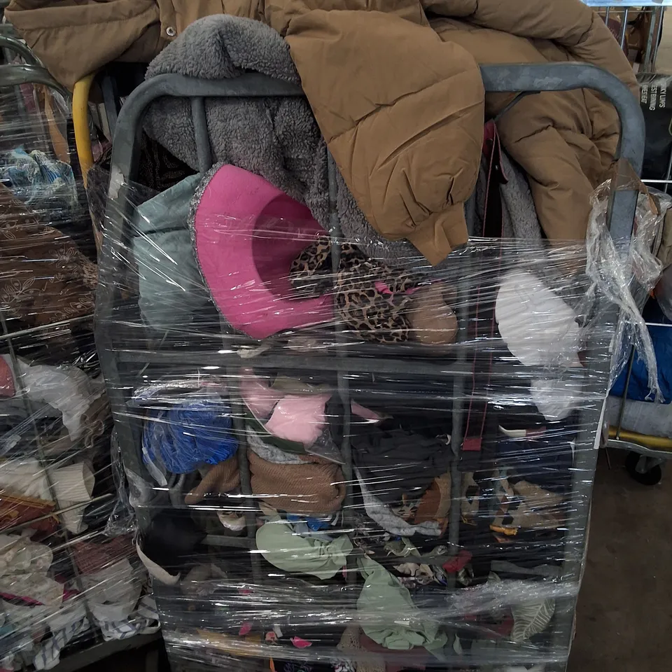 CAGE CONTAINING ASSORTED CLOTHING
