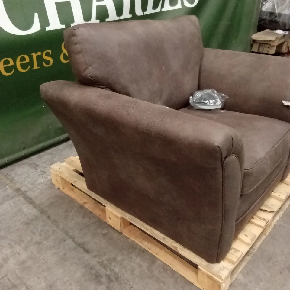 DURY LEATHER LOOK ARMCHAIR - CHOCOLATE RRP £339