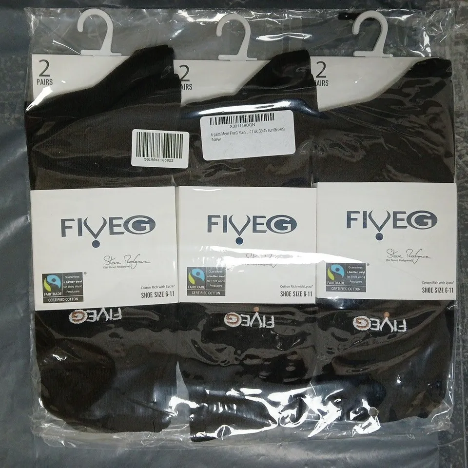 BOX OF APPROXIMATELY 20 PACKS OF FIVE G SOCKS IN BLACK - SIZES VARY - COLLECTION ONLY