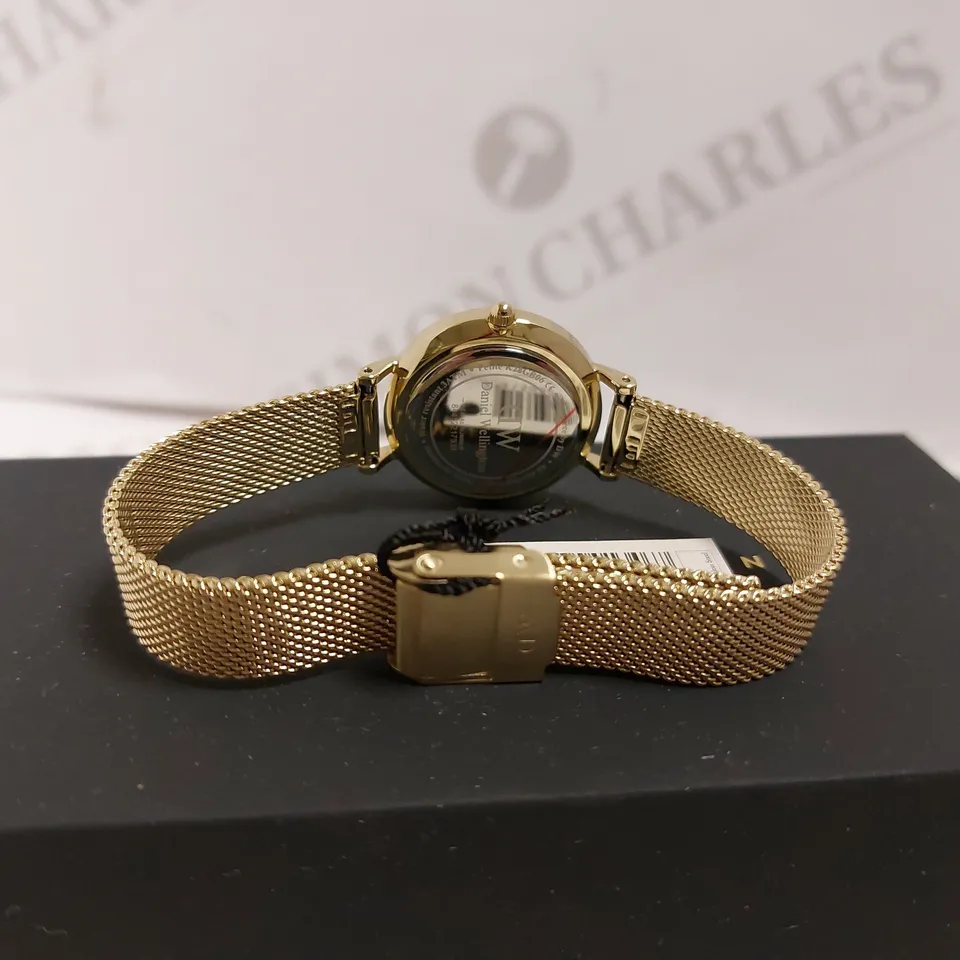 BOXED DANIEL WELLINGTON PETITE EVERGOLD WATCH WITH BRACELET STYLE STRAP