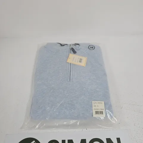 ARCTIC STORM LIGHT BLUE ZIP-NECK TOP β UK 16