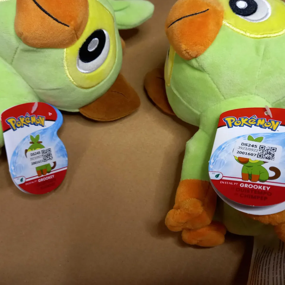 LOT OF APPROX 2 POKEMON PLUSH GROOKEY TOYS