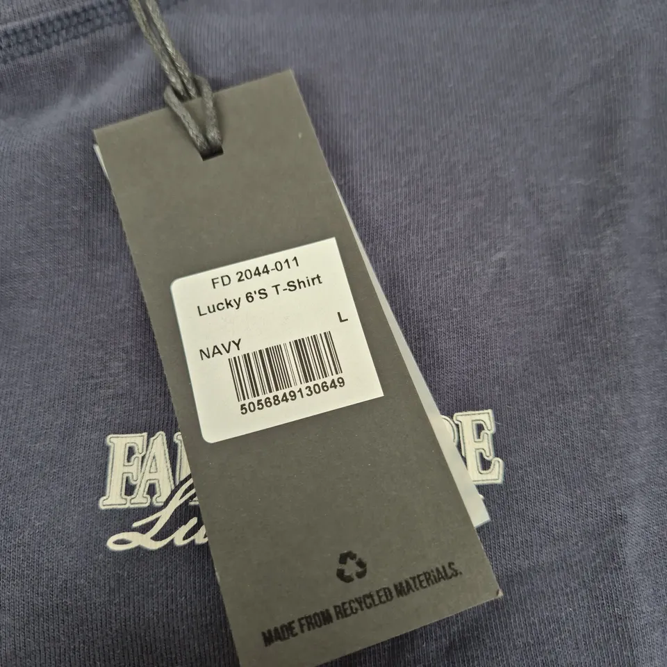 FADEDSTORE LUCKY 6'S T-SHIRT – NAVY – UK L