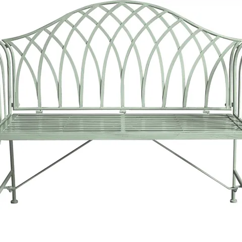 BOXED GARDEN GEAR WROUGHT IRON VERSAILLES 2 SEATER BENCH FRENCH INSPIRED DESIGN WEATHER RESISTANT PAINT INDOOR OUTDOOR PATIO DECKING FURNITURE (SAGE GREEN)