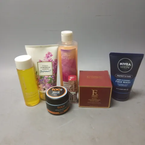 APPROXIMATELY 20 ASSORTED COSMETIC PRODUCTS TO INCLUDE - SENSES SHOWER CREAM - NIVEA MEN FACE WASH - SHINE WATERMELON PLUMP LIPSTICK - ETC