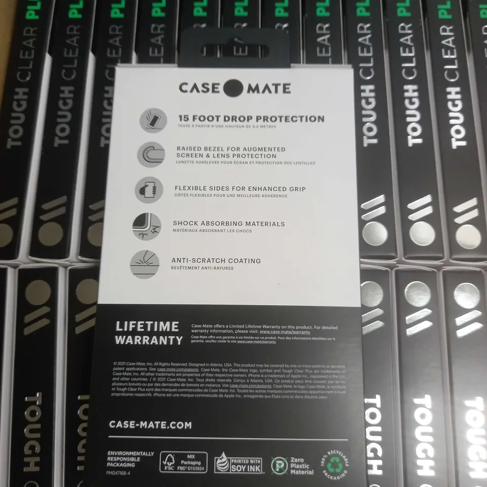 BOX OF APPROXIMATELY 56 CASEMATE TOUGH CLEAR PLUS IPHONE 13 MINI/IPHONE 12 MINI PHONE CASES 