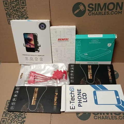 APPROXIMATELY 15 ASSORTED MOBILE PHONE ACCESSORIES TO INCLUDE POWER BANKS, CASES AND CHARGE CABLES