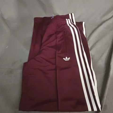 ADIDAS BURGUNDY TRACKSUIT BOTTOMS - SIZE S