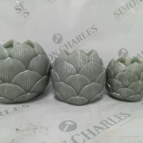 ALISON AT HOME SET OF 3 ARTICHOKE LED CANDLES