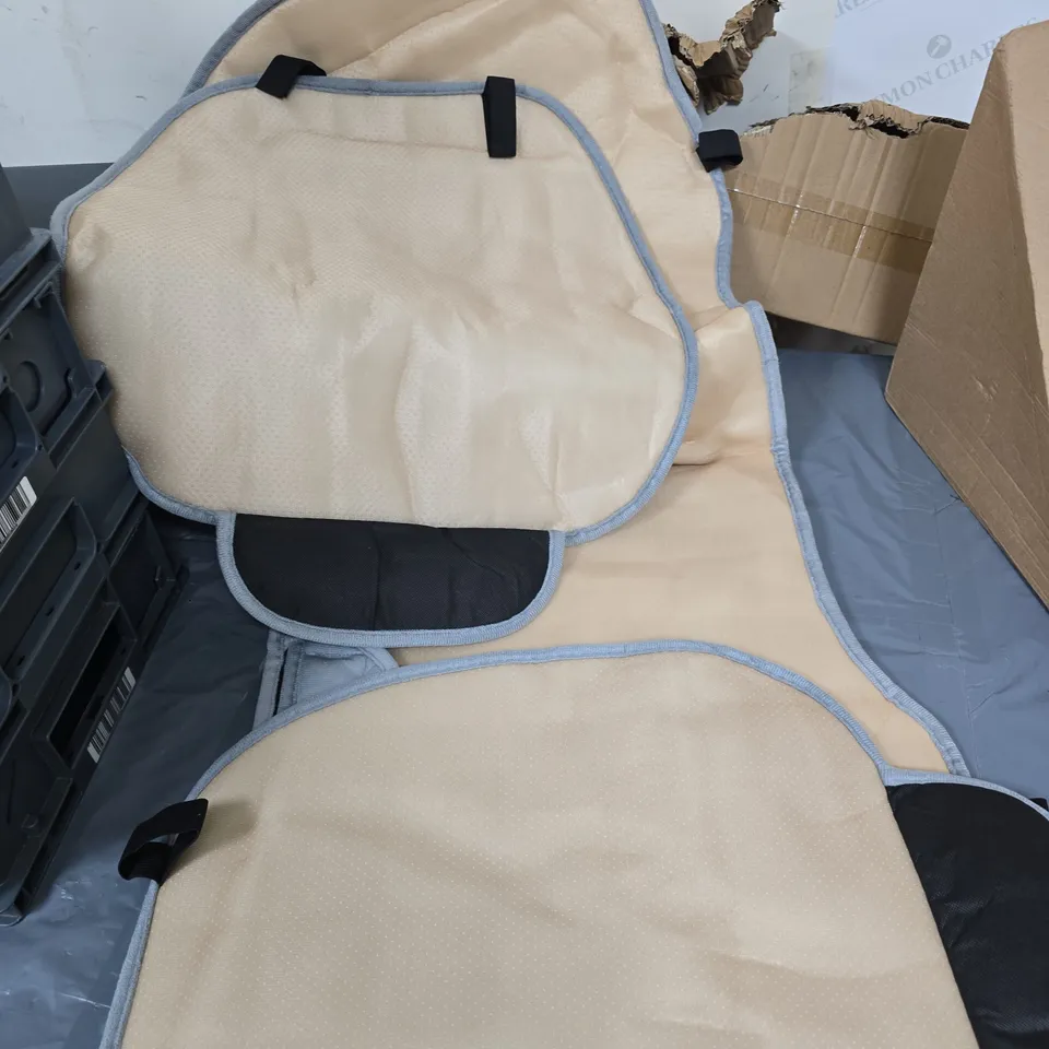 HONCENMAX LUXURY CAR SEAT COVER – BEIGE & GREY WITH INSTALLATION NOTES