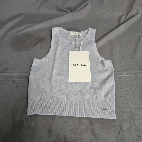ADANOLA KNIT VEST TOP IN LIGHT GREY MELANGE SIZE S