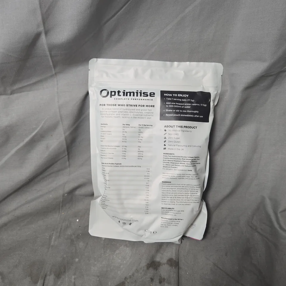 OPTIMISE RASPBERRY DIETARY SUPPLEMENT – 525G