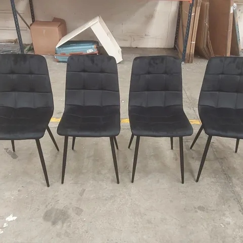 SET OF 4x DESIGNER VELVET DINING CHAIRS