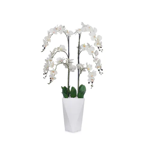 JM BY JULIEN MACDONALD MULTI STEM ORCHID IN WHITE GLAZED POT