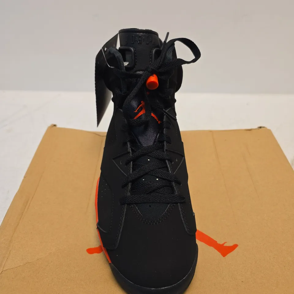 AIR JORDAN 6 RETRO SNEAKERS – BLACK/CRIMSON, UK 9 (US 11.5) – BOXED