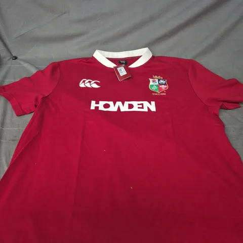 CANTERBURY RUGBY SHIRT WITH HOWDEN SPONSOR – RED, SIZE 4XL