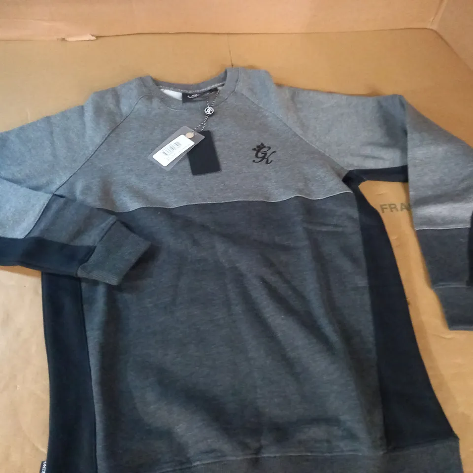 GYM KING MINDFIELD CREW JUMPER IN GREY - UK S