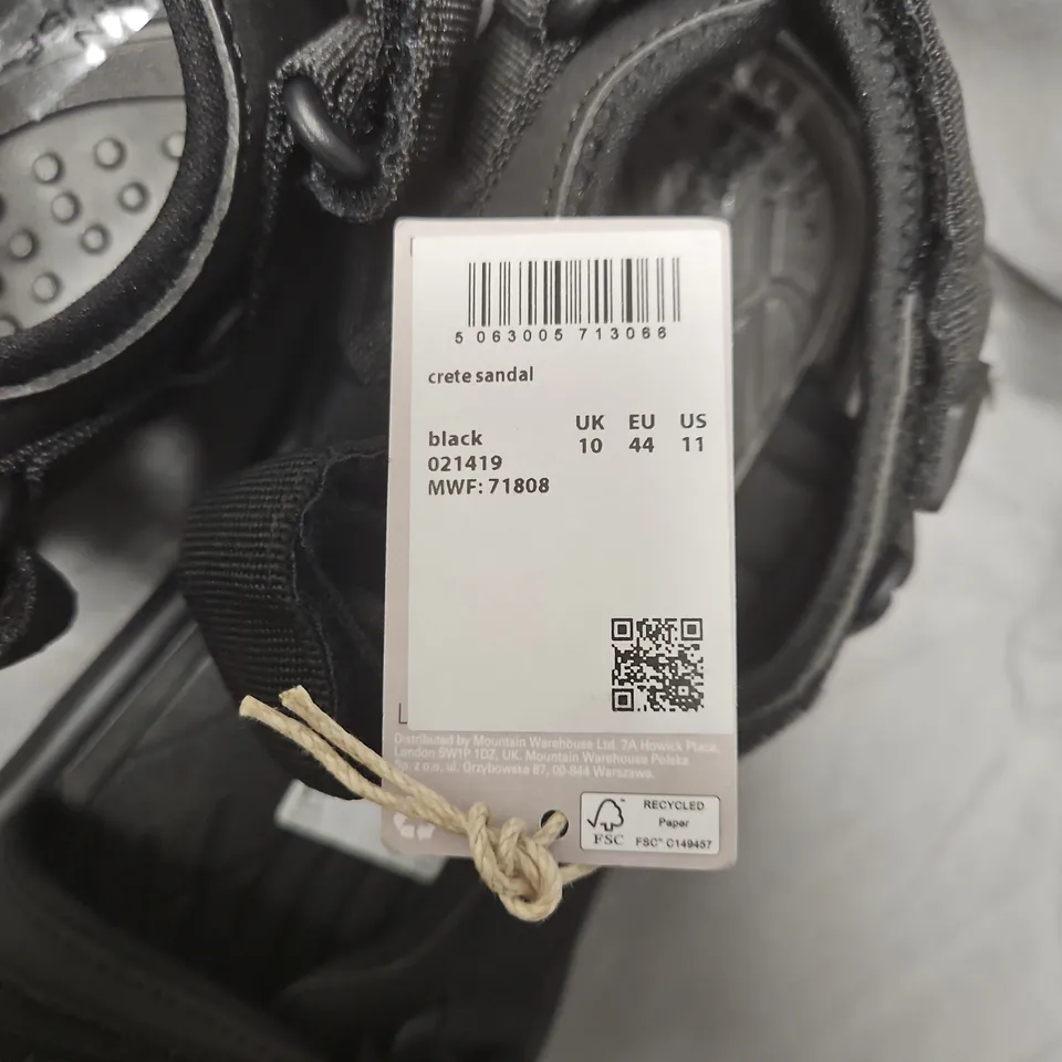 MOUNTAIN WAREHOUSE CRETE SANDAL – BLACK, UK 10 (EU 44, US 11)